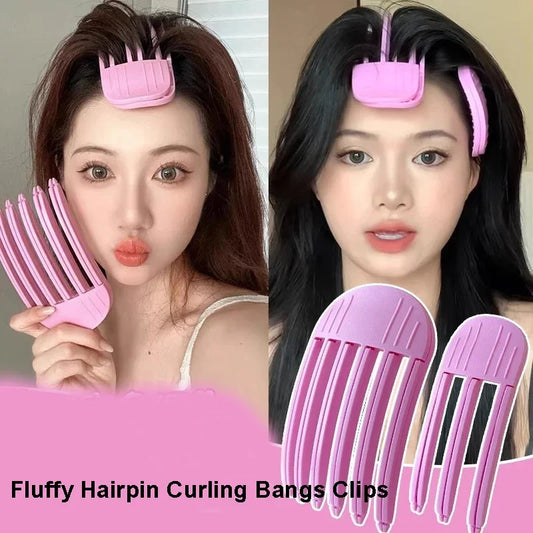 2pcs Fluffy Hairpin Curling Clips – Volumizing Hair Root & Bangs Rollers