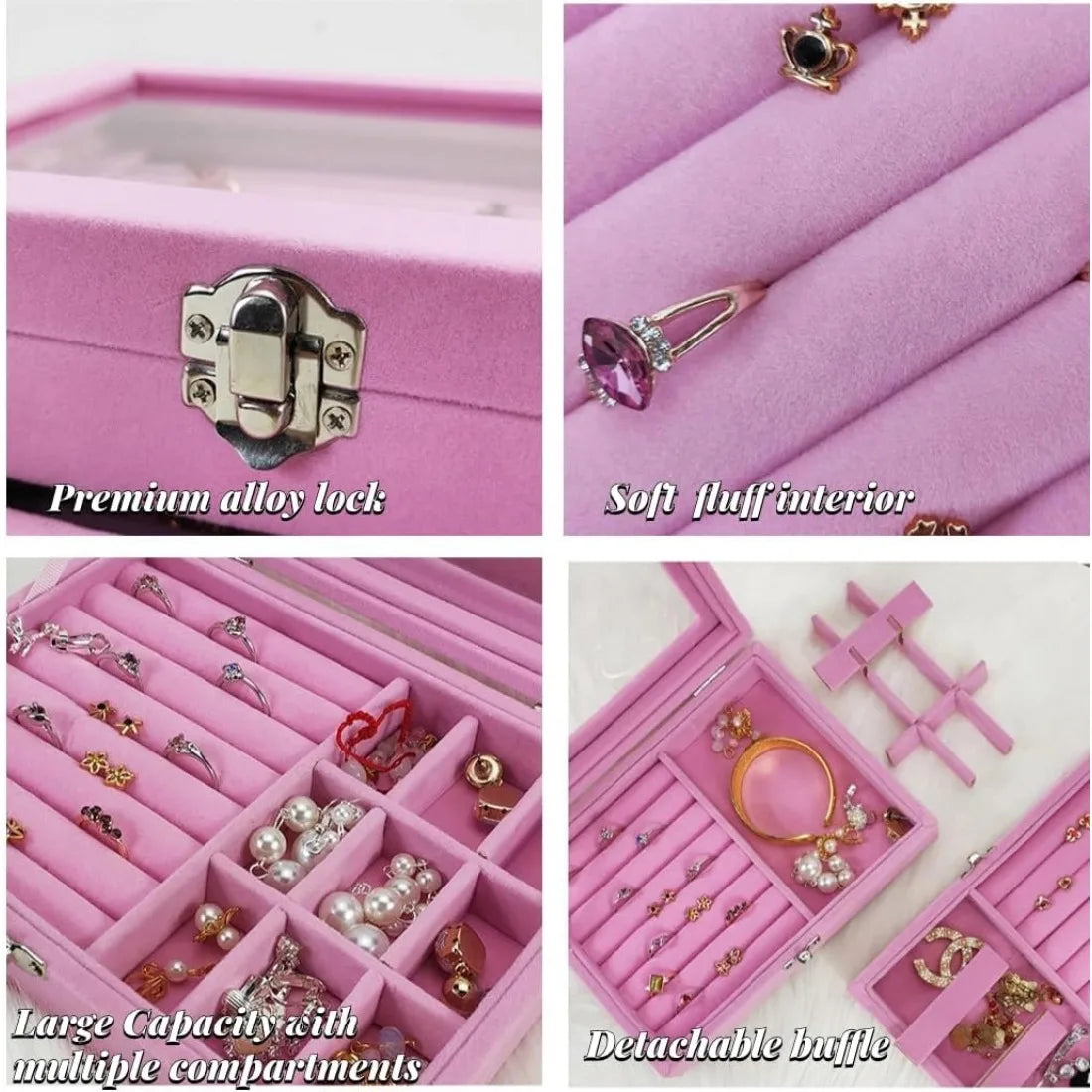 Flannel Jewelry Storage Box – Dustproof & Anti-Oxidation Case for Rings & Earrings