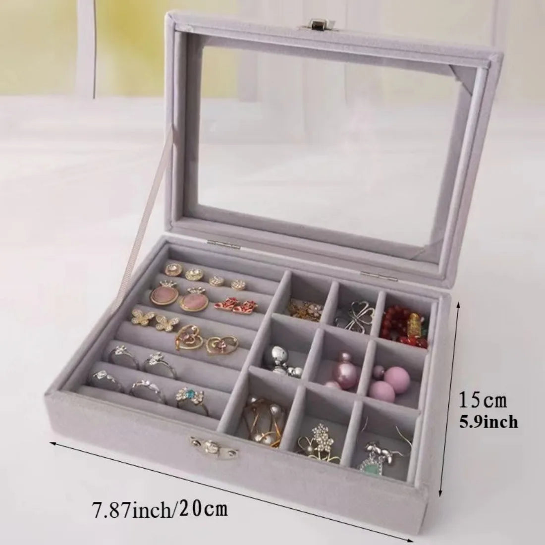 Flannel Jewelry Storage Box – Dustproof & Anti-Oxidation Case for Rings & Earrings