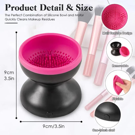 Portable USB Makeup Brush Cleaner – Automatic Electric Cleaning & Drying Machine