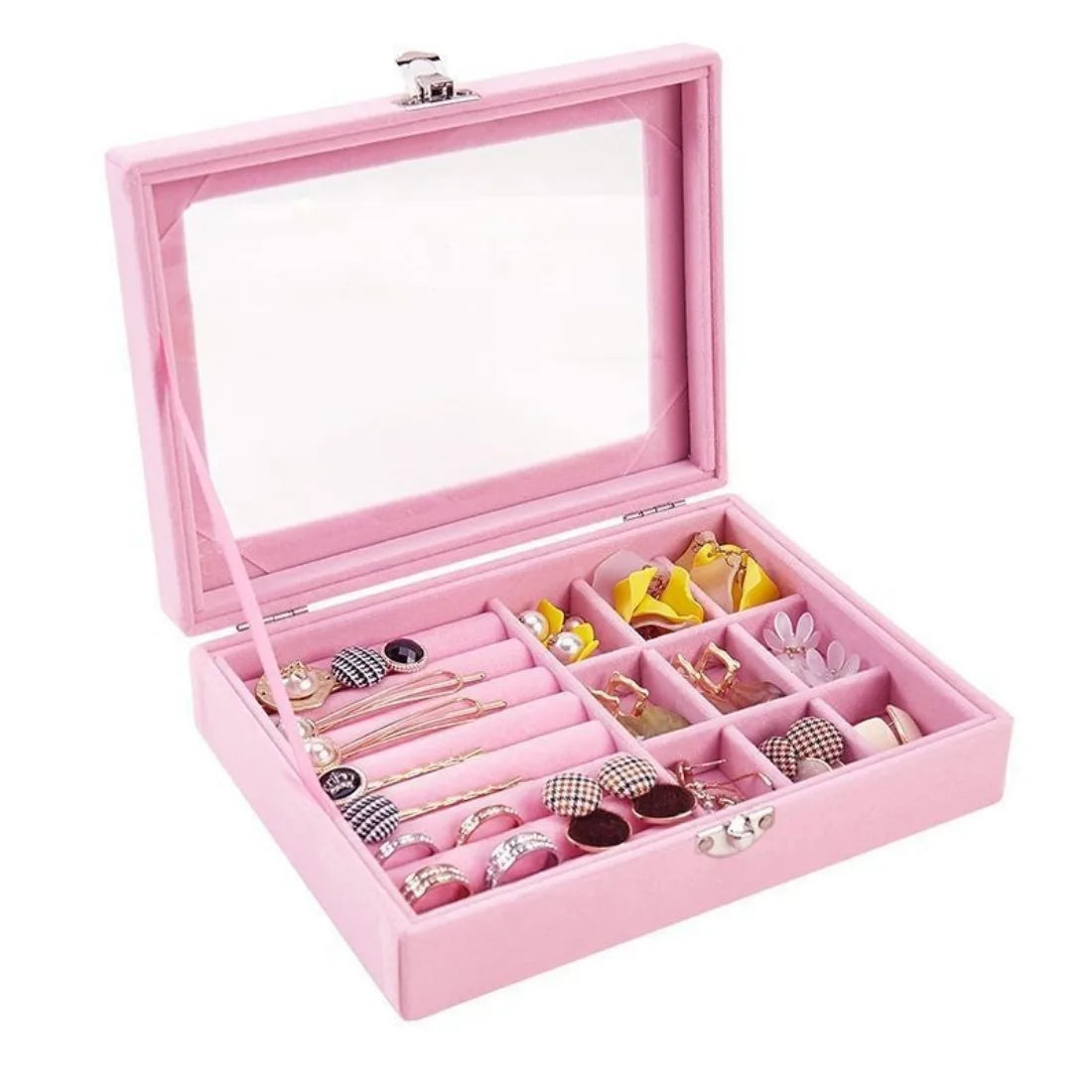 Flannel Jewelry Storage Box – Dustproof & Anti-Oxidation Case for Rings & Earrings